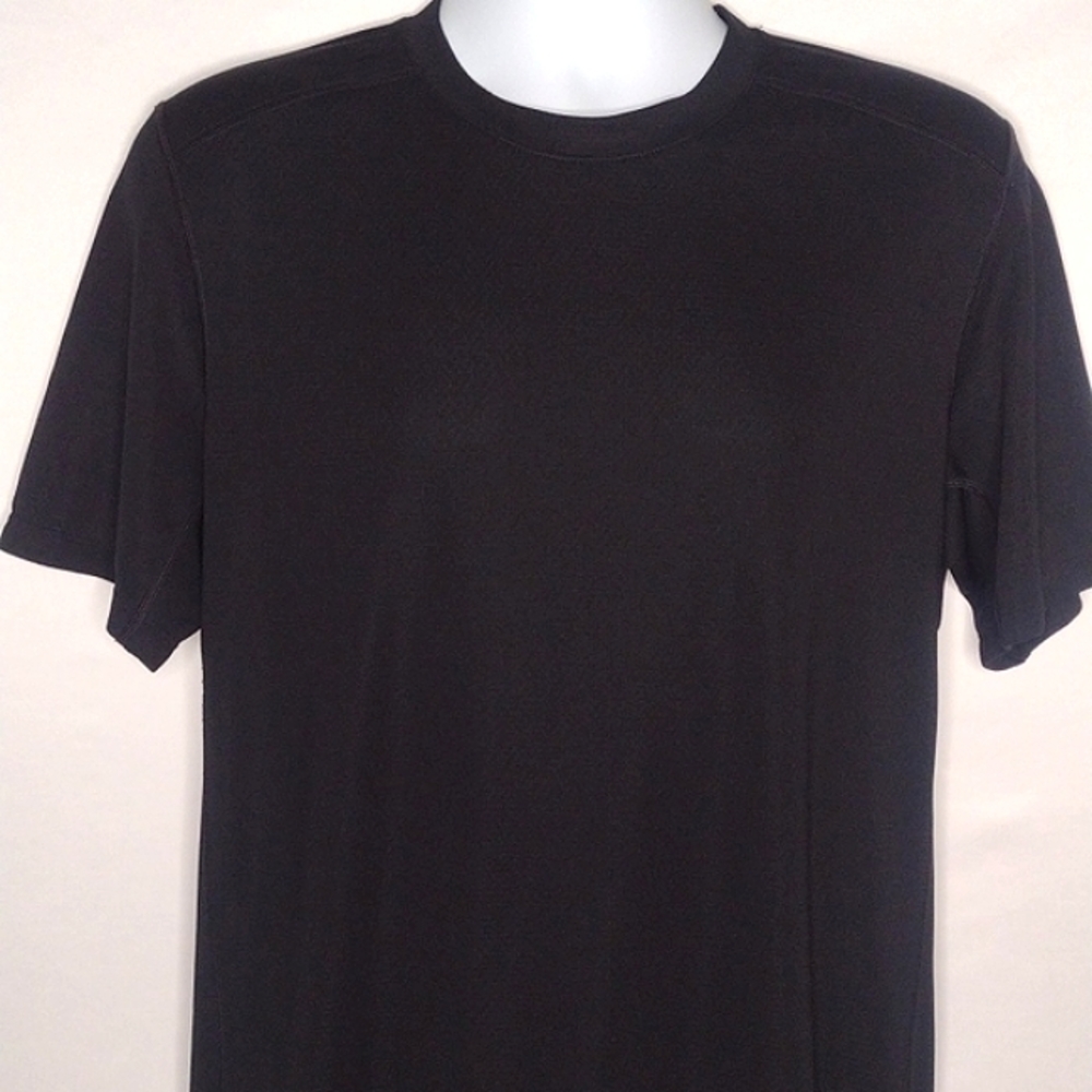 REI Black Polartec Short Sleeve Quick Dry Outdoor Gym Workout Shirt Men Large
